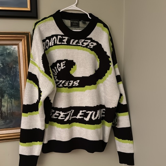 Beetlejuice Beetle juice Spiral Sweater Forever 21 M Medium costume halloween - Picture 4 of 5
